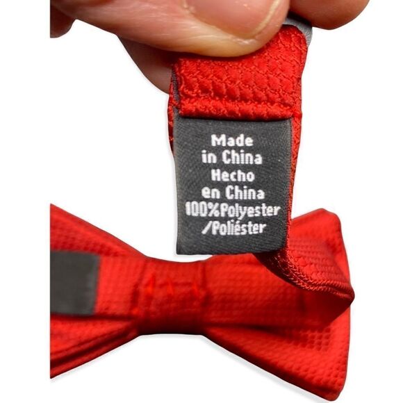 Haggar adjustable Bow tie classic red textured polyester - Picture 3 of 5